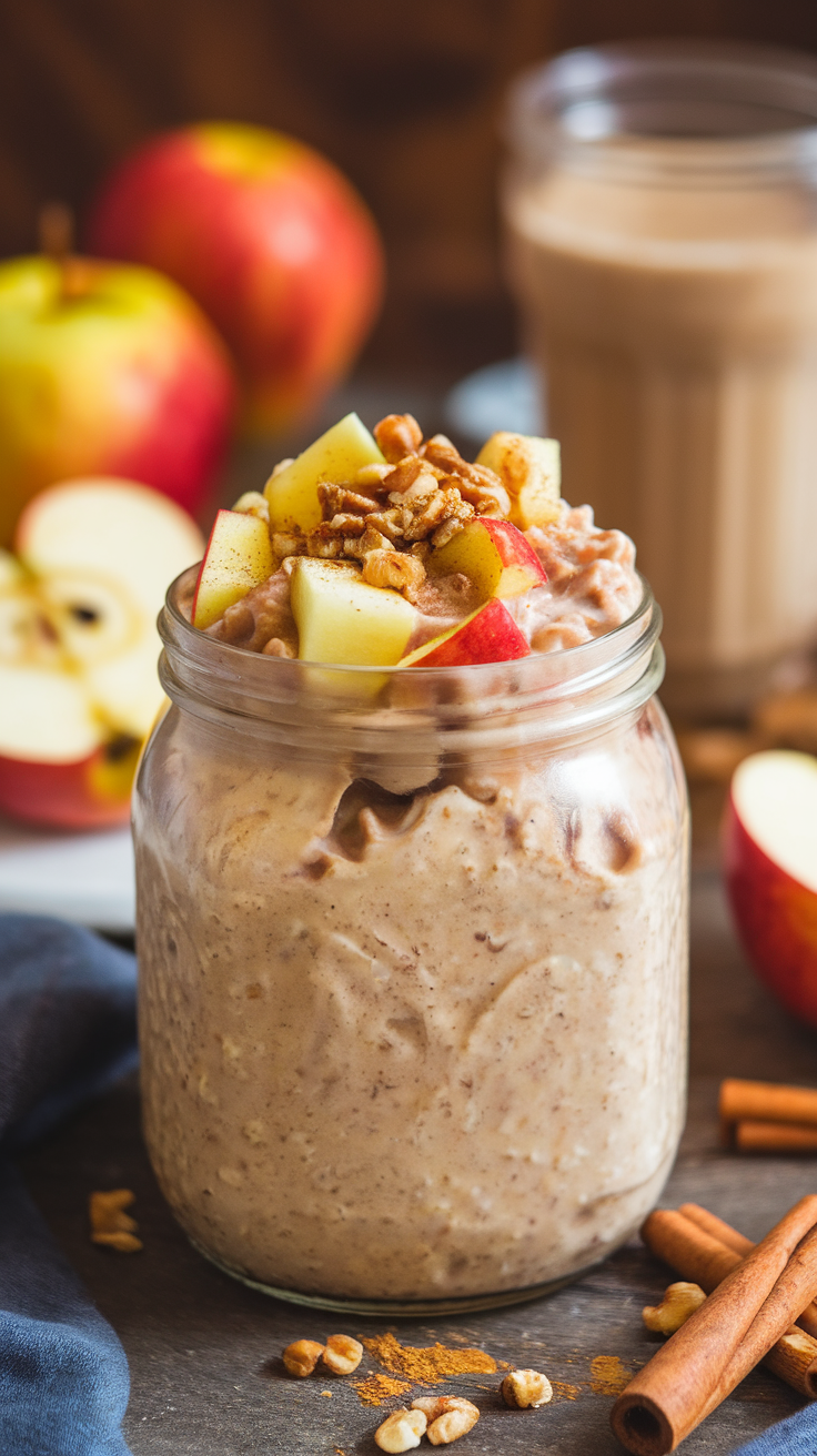 Apple Cinnamon Protein Overnight Oats